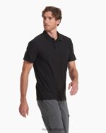 preto polo tech strato homens Vuori 68NJ8J490 roupas - Image 3