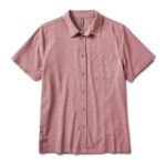 punhal de terracota leve botão ponte de manga curta para baixo homens Vuori 68NJ8J501 roupas