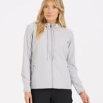 textura de linho platinado escudo de treinador ao ar livre mulheres Vuori 68NJ8J164 roupas