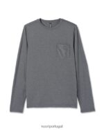 urze cinza camiseta de desempenho tradewind de manga comprida homens Vuori 68NJ8J561 roupas