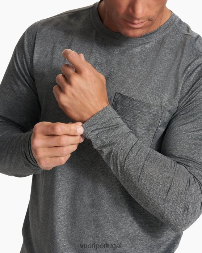 urze cinza camiseta de desempenho tradewind de manga comprida homens Vuori 68NJ8J561 roupas - Image 3