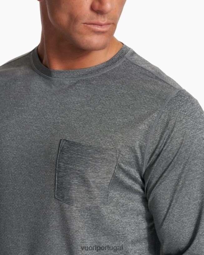 urze cinza camiseta de desempenho tradewind de manga comprida homens Vuori 68NJ8J561 roupas - Image 6