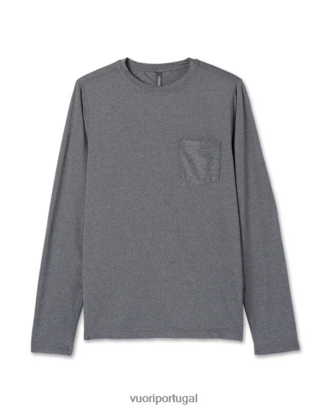 urze cinza camiseta de desempenho tradewind de manga comprida homens Vuori 68NJ8J561 roupas - Image 1