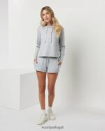urze cinza claro moletom com capuz halo essencial mulheres Vuori 68NJ8J140 roupas - Image 2