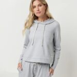 urze cinza claro moletom com capuz halo essencial mulheres Vuori 68NJ8J140 roupas
