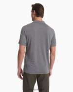 urze cinza polo em sarja tricotada homens Vuori 68NJ8J498 roupas - Image 3