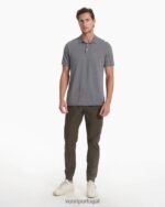 urze cinza polo em sarja tricotada homens Vuori 68NJ8J498 roupas - Image 4