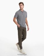 urze cinza polo em sarja tricotada homens Vuori 68NJ8J498 roupas - Image 6