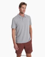urze de aço polo em sarja tricotada homens Vuori 68NJ8J513 roupas - Image 3