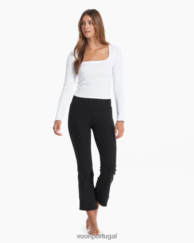 urze preta bootcut slim com elevação de cintura média mulheres Vuori 68NJ8J249 roupas - Image 3