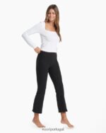 urze preta bootcut slim com elevação de cintura média mulheres Vuori 68NJ8J249 roupas - Image 4