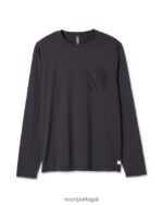 urze preta camiseta de desempenho tradewind de manga comprida homens Vuori 68NJ8J560 roupas