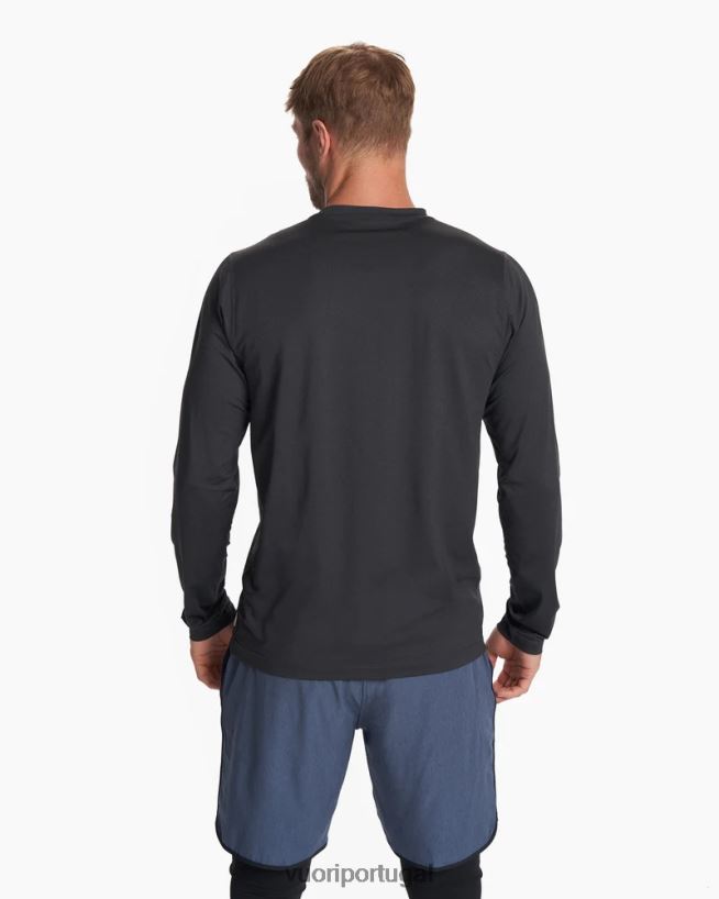 urze preta camiseta de desempenho tradewind de manga comprida homens Vuori 68NJ8J560 roupas - Image 3