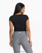 urze preta corte halo de manga curta mulheres Vuori 68NJ8J82 roupas - Image 4