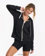 urze preta moletom com capuz halo 2.0 mulheres Vuori 68NJ8J139 roupas