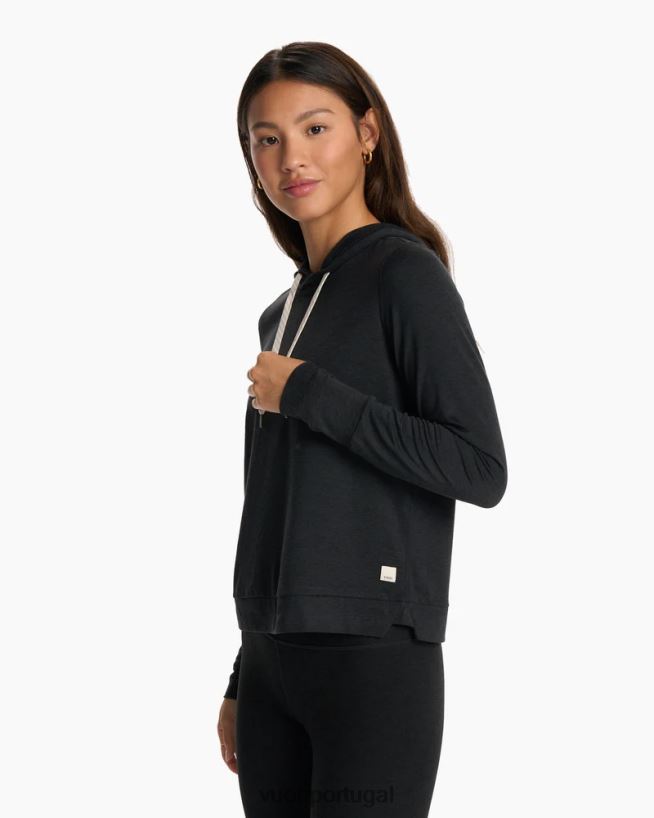urze preta moletom com capuz halo essencial mulheres Vuori 68NJ8J141 roupas - Image 2
