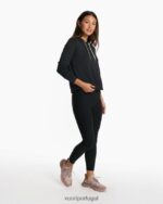 urze preta moletom com capuz halo essencial mulheres Vuori 68NJ8J141 roupas - Image 4