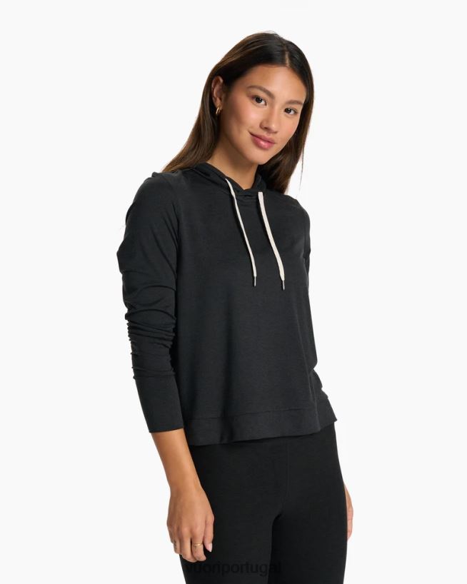 urze preta moletom com capuz halo essencial mulheres Vuori 68NJ8J141 roupas - Image 1