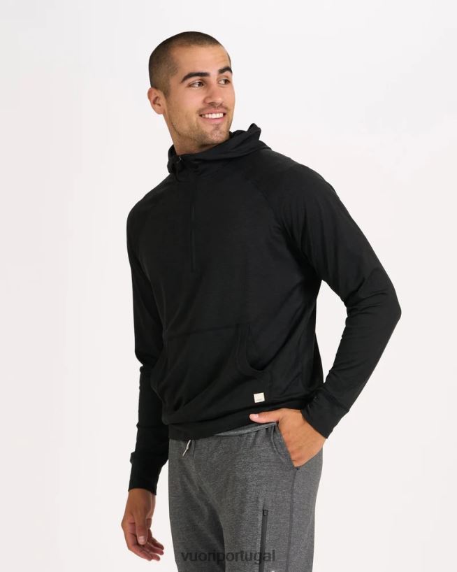 urze preta ponto performance moletom com zíper homens Vuori 68NJ8J593 roupas - Image 2