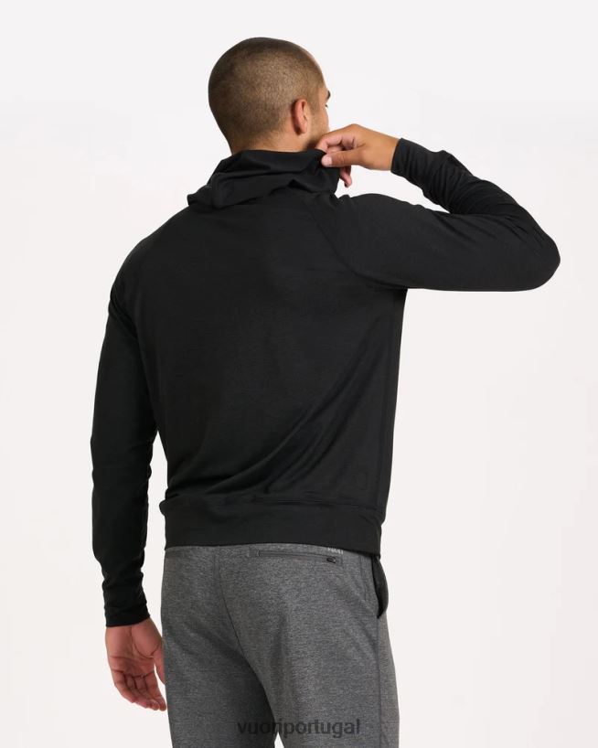 urze preta ponto performance moletom com zíper homens Vuori 68NJ8J593 roupas - Image 4