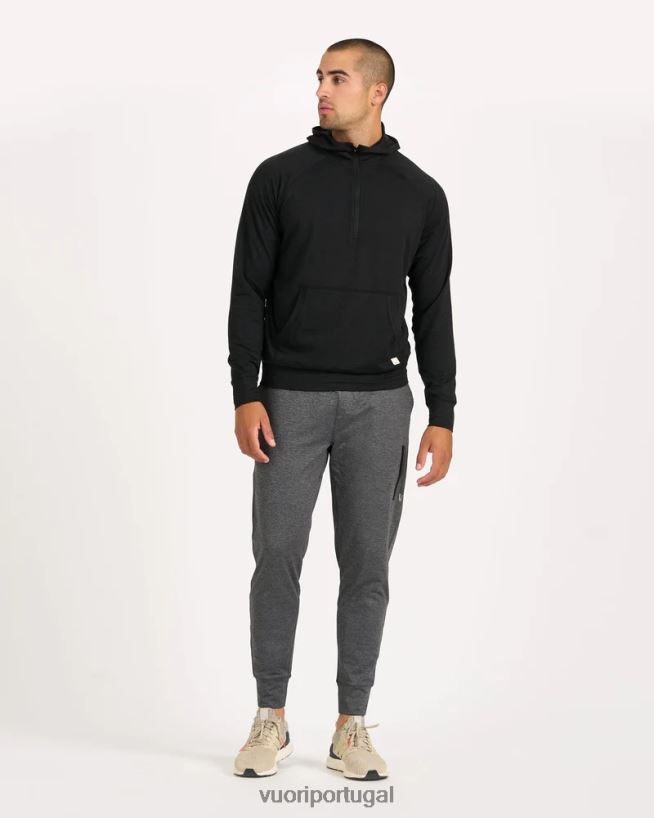 urze preta ponto performance moletom com zíper homens Vuori 68NJ8J593 roupas - Image 5