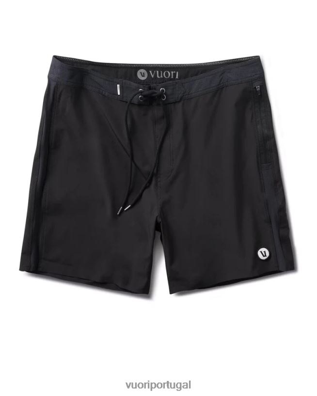 preto calção de banho de pico homens Vuori 68NJ8J786 roupas