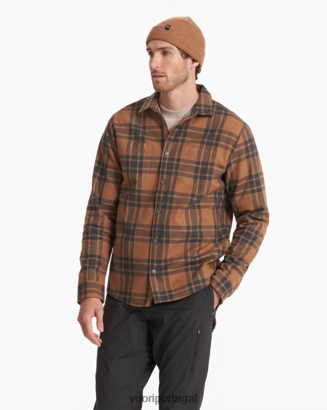 camelo jaqueta de camisa de alcance homens Vuori 68NJ8J546 roupas