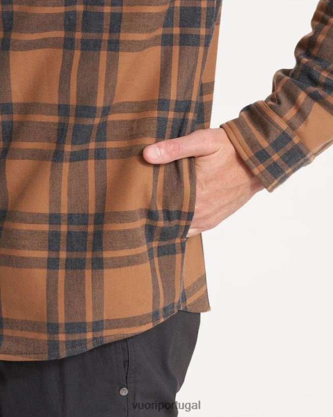 camelo jaqueta de camisa de alcance homens Vuori 68NJ8J546 roupas