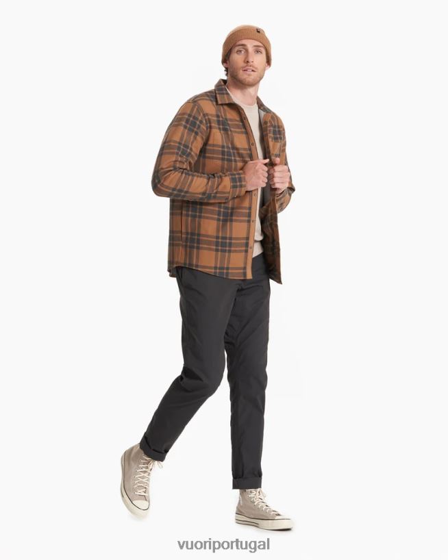 camelo jaqueta de camisa de alcance homens Vuori 68NJ8J546 roupas