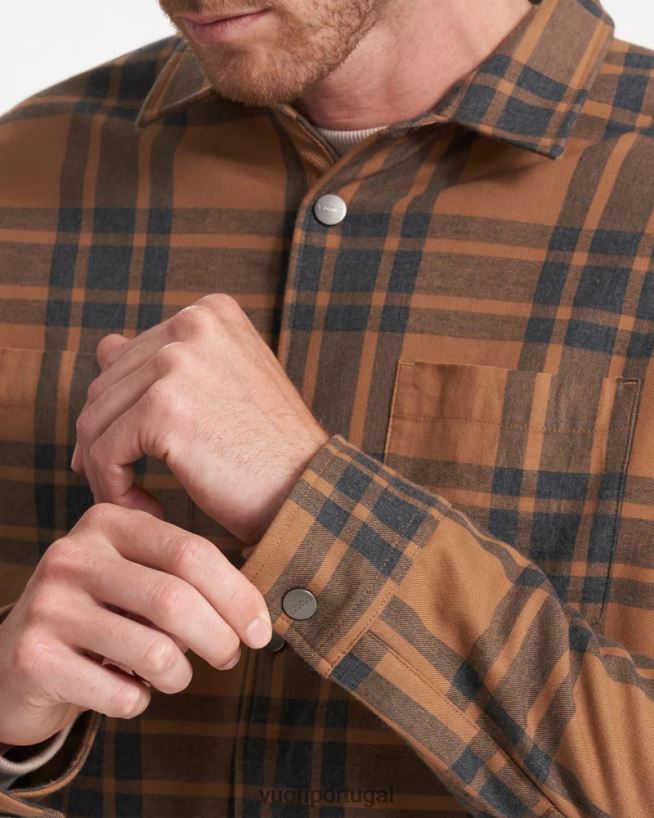 camelo jaqueta de camisa de alcance homens Vuori 68NJ8J546 roupas