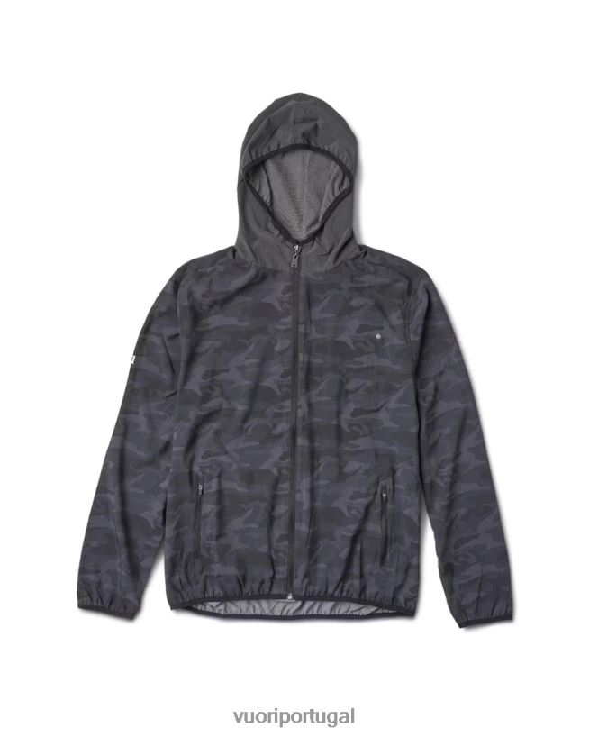 camuflagem preta escudo de treinador ao ar livre homens Vuori 68NJ8J621 roupas