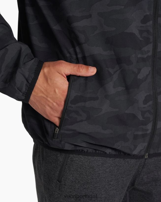 camuflagem preta escudo de treinador ao ar livre homens Vuori 68NJ8J621 roupas