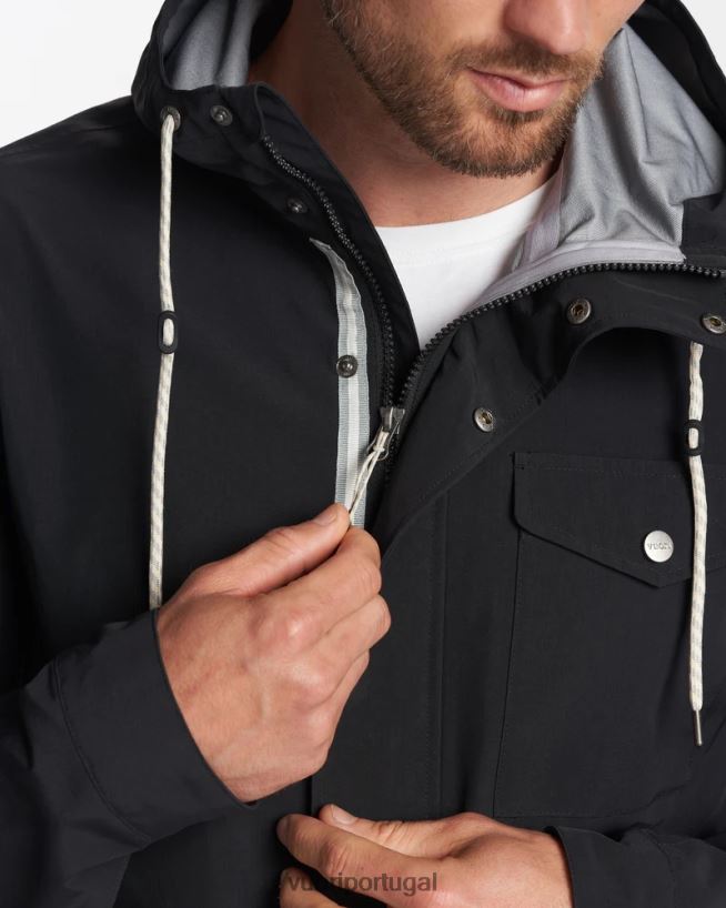 preto jaqueta de chuva paliçadas homens Vuori 68NJ8J629 roupas