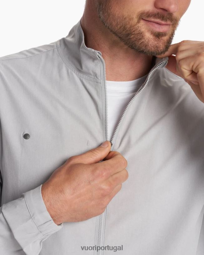 textura de linho platinado jaqueta de corrida de risco homens Vuori 68NJ8J596 roupas