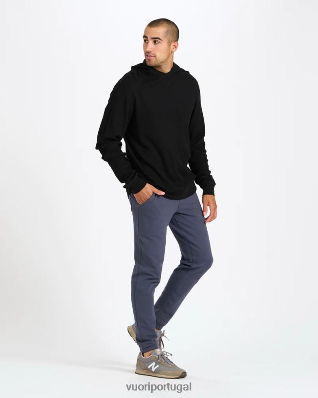 preto moletom com capuz waffle homens Vuori 68NJ8J631 roupas