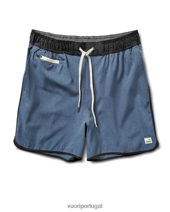 textura de linho azul bancos curtos 5" homens Vuori 68NJ8J674 roupas