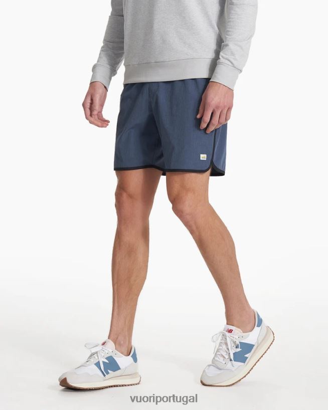 textura de linho azul bancos curtos homens Vuori 68NJ8J648 roupas