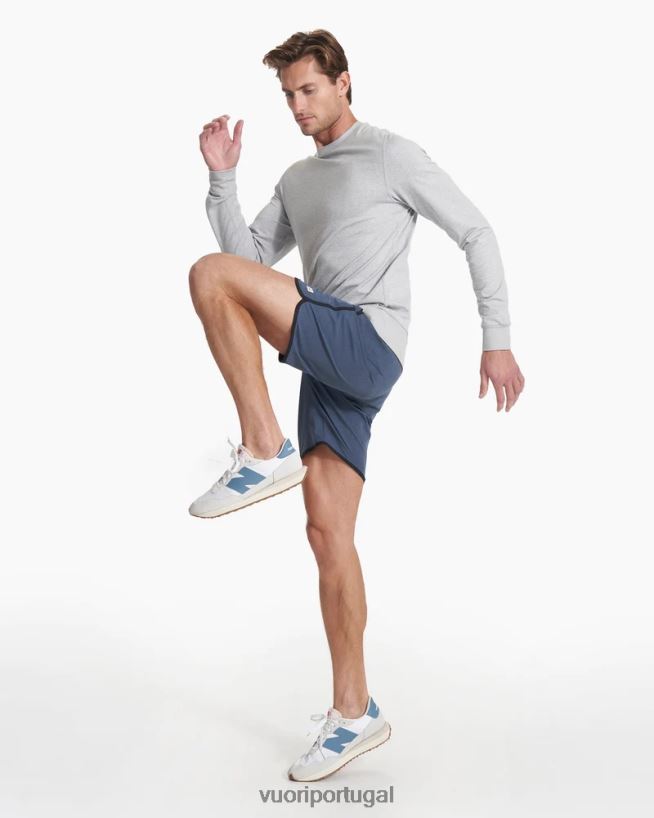 textura de linho azul bancos curtos homens Vuori 68NJ8J648 roupas