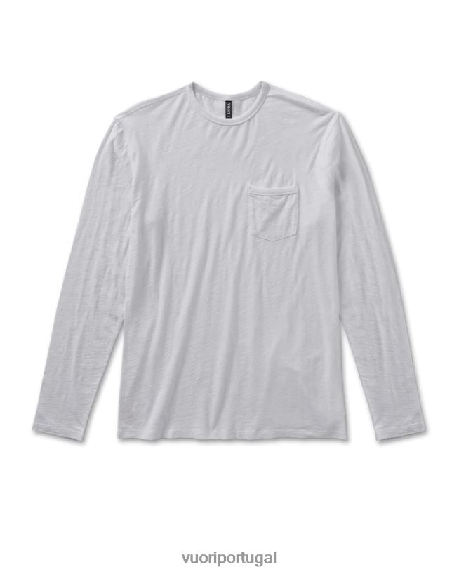 branco camiseta de manga longa homens Vuori 68NJ8J574 roupas