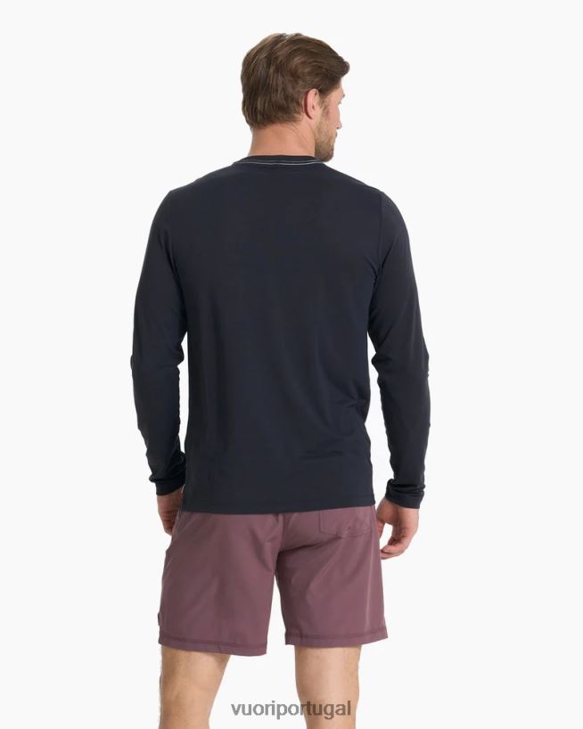 preto camiseta tecnológica atual de manga comprida homens Vuori 68NJ8J565 roupas