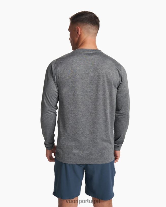 urze cinza camiseta de desempenho tradewind de manga comprida homens Vuori 68NJ8J561 roupas