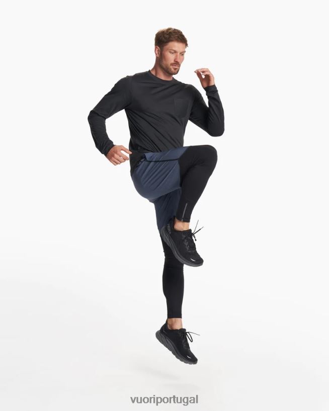 urze preta camiseta de desempenho tradewind de manga comprida homens Vuori 68NJ8J560 roupas