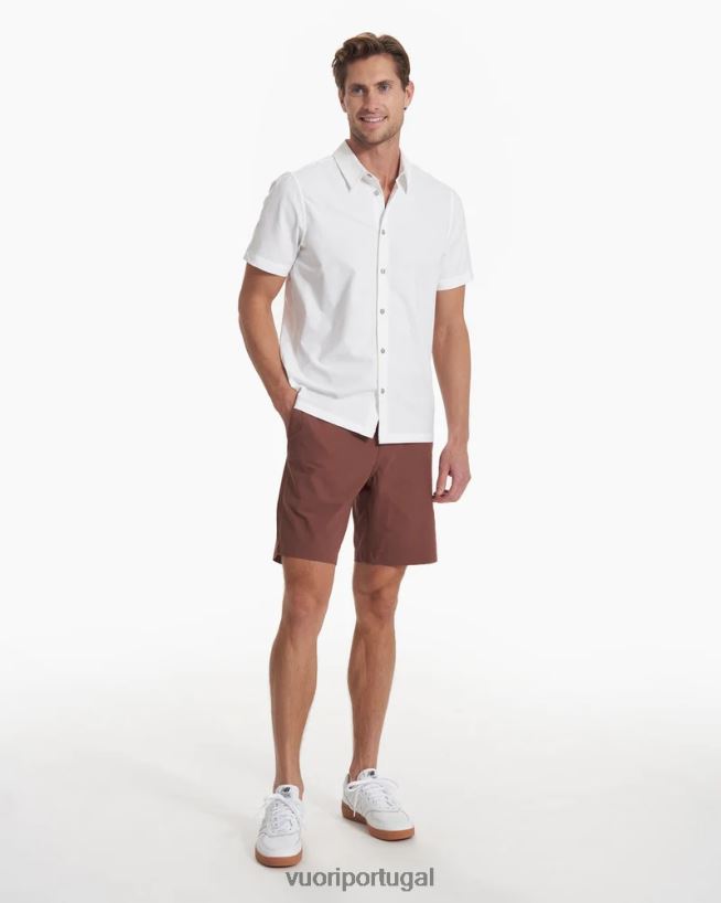 branco botão manga curta manhattan homens Vuori 68NJ8J496 roupas