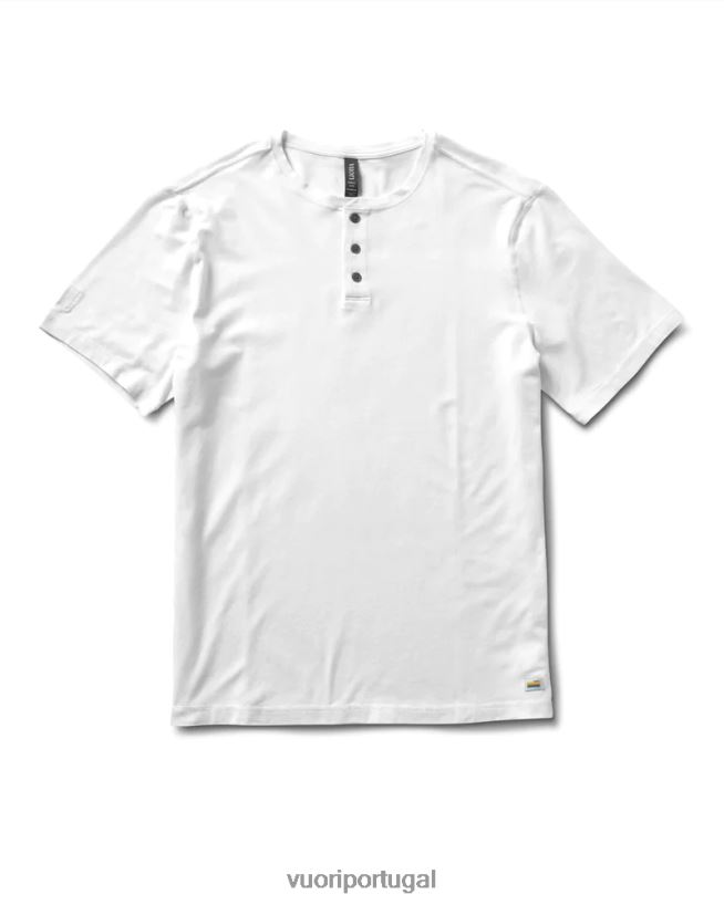 branco manga curta sempre henley homens Vuori 68NJ8J527 roupas