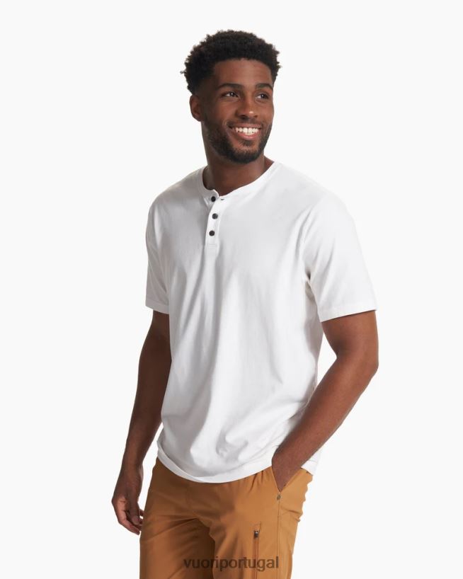 branco manga curta sempre henley homens Vuori 68NJ8J527 roupas
