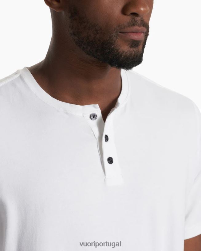 branco manga curta sempre henley homens Vuori 68NJ8J527 roupas