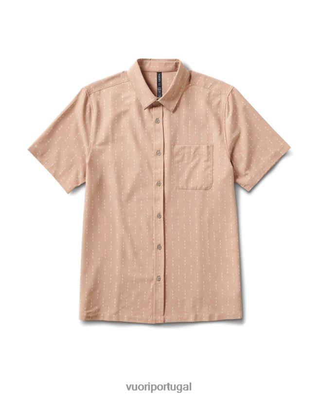 flechas de trigo botão ponte de manga curta para baixo homens Vuori 68NJ8J526 roupas