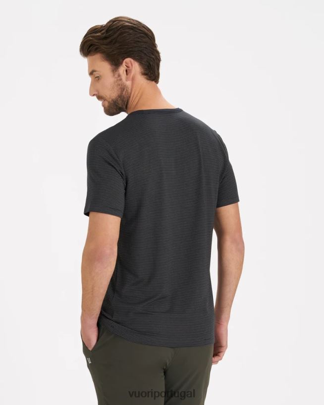 preto camiseta de tecnologia linear homens Vuori 68NJ8J487 roupas