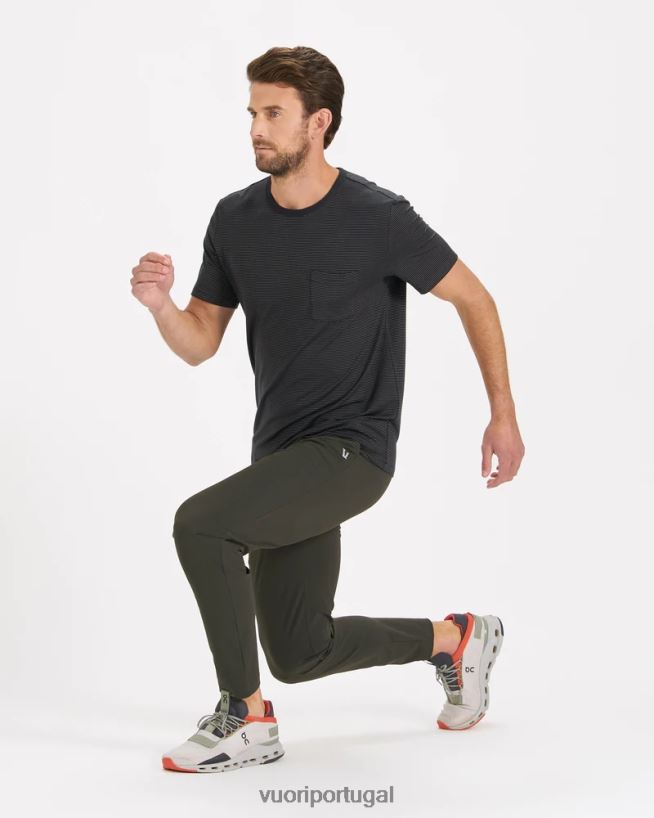 preto camiseta de tecnologia linear homens Vuori 68NJ8J487 roupas