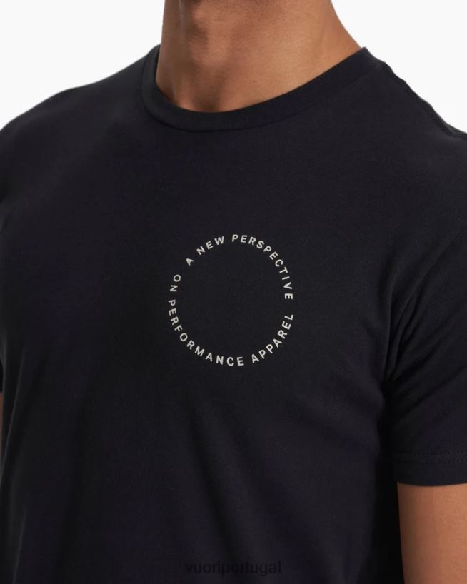 preto camiseta de texturas homens Vuori 68NJ8J514 roupas